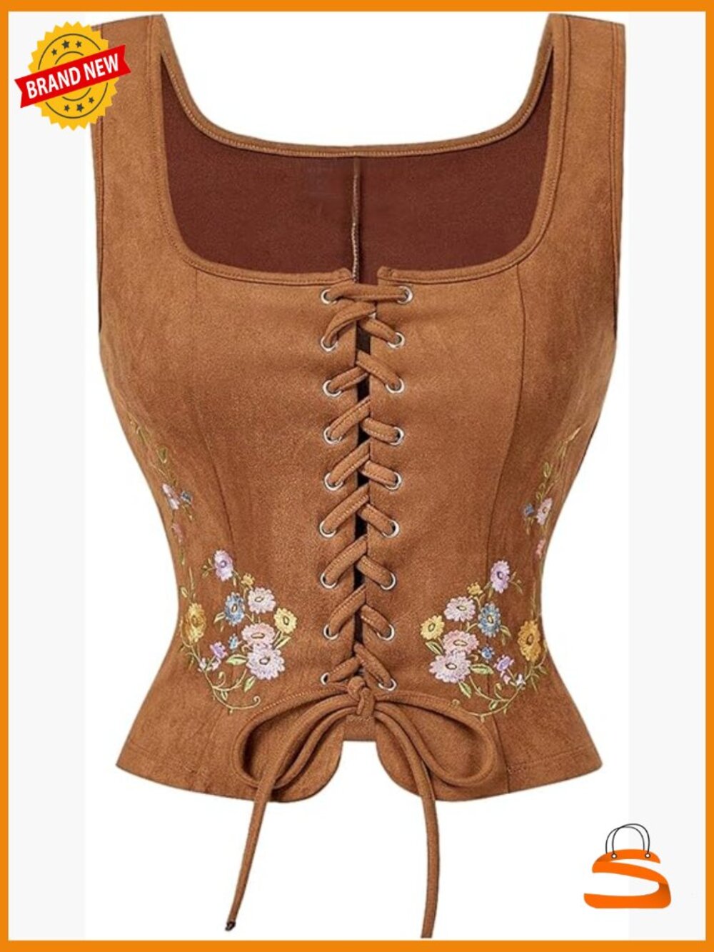Sleeveless Western Cowgirl Lace Up Vest Top Business Casual Country Outfit